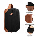 Travel Toiletry Bag - Hanging Toiletry Bag for Men Water Resistant Canvas Shaving Bag with Large Capacity for Travel - black
