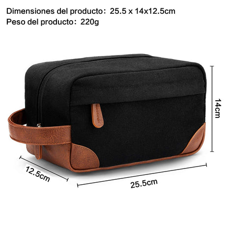Travel Toiletry Bag - Hanging Toiletry Bag for Men Water Resistant Canvas Shaving Bag with Large Capacity for Travel - black