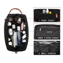 Travel Toiletry Bag - Hanging Toiletry Bag for Men Water Resistant Canvas Shaving Bag with Large Capacity for Travel - black