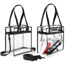 2pcs Clear Bags 30*30*15cm Stadium Approved Clear Tote Bag with Zipper Closure Crossbody Shoulder Bag with Adjustable Strap