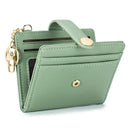 Slim Wallet for Women,Blocking Bifold Credit Card Holder with Zipper Coin Pocket,ID Window,Keychain（green）
