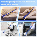 2pcs 100m Long Leg Lifter Strap, Leg Straps with Soft Hand Grips & Soft Foot Pad, Leg Lifter After Hip Replacement, Leg Lifters Getting Legs in and Out of Bed, Wheelchair, Car (Blue)