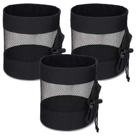 3 Golf Ball Bag, Golf Bag Organizer Golfs Ball Pouch Balls Storage Bags Nylon Mesh Bags Sports Drawstring Pouch for Small Balls Organizer Pings Pong Storage（black）