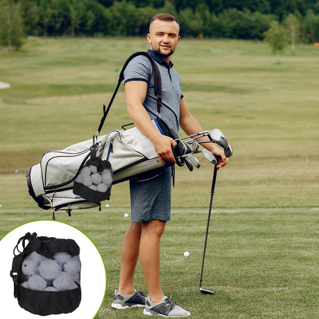 3 Golf Ball Bag, Golf Bag Organizer Golfs Ball Pouch Balls Storage Bags Nylon Mesh Bags Sports Drawstring Pouch for Small Balls Organizer Pings Pong Storage（black）
