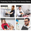 Waterproof Rubber Apron, Chemical Resistant Work Apron for Dishwashing,Dog Grooming,Cleaning,Butcher -Black
