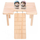 2-in-1 wooden hamster platform, food bowl, water bottle, hamster cage accessories, dwarf hamster, sand rat, mouse or other small pet, climbing stairs (U-shaped S)