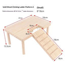 2-in-1 wooden hamster platform, food bowl, water bottle, hamster cage accessories, dwarf hamster, sand rat, mouse or other small pet, climbing stairs (U-shaped S)