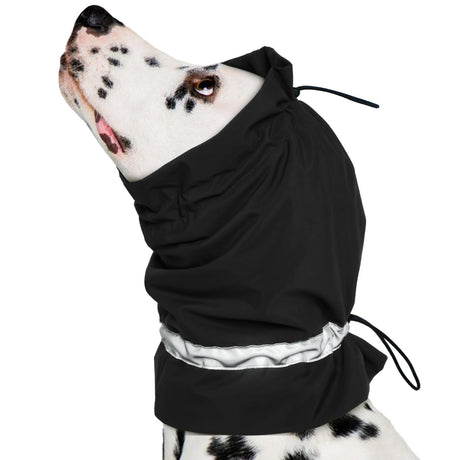 Dog Calming Hoodie with Dog Ear Cover, Waterproof Reflective Ear Protection for Anxiety Relief and Noise Cancellation during Fireworks - Black M