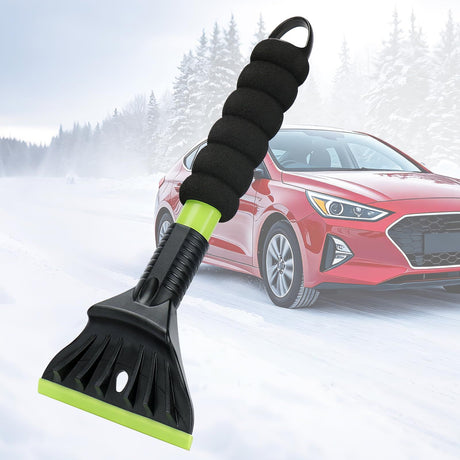 2pcs Oversized Ice Scrapers for Car Windshield, Snow Brush Scrapers Car Window Frost Removal with Foam Handle,  Large Soft Blade for  Trucks-Scratch（Upgraded Green）