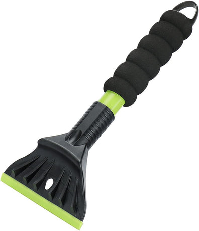 2pcs Oversized Ice Scrapers for Car Windshield, Snow Brush Scrapers Car Window Frost Removal with Foam Handle,  Large Soft Blade for  Trucks-Scratch（Upgraded Green）