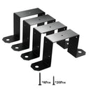 4Pcs Black Strap Heavy Duty Wood Deck Fence Tie for 4"x4" Post U-Shaped Pipe Clamp Bracket Gazebo Mounting Brackets