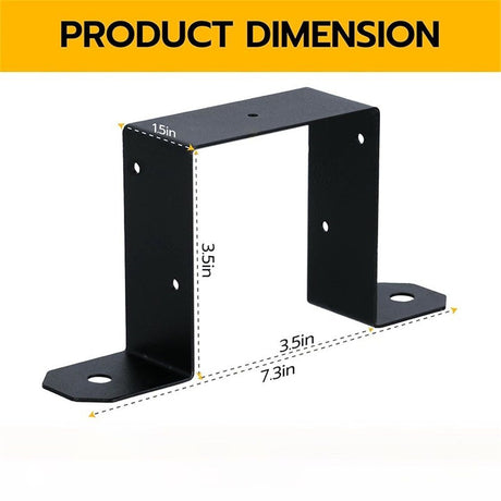 4Pcs Black Strap Heavy Duty Wood Deck Fence Tie for 4