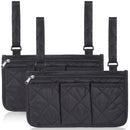 2pcs Wheelchair Armrest Accessories, Side Bags To Hang on Side With Bright Line Walker Pouches Waterproof Black Storage Fathers Mothers Day Gifts For Home (black )