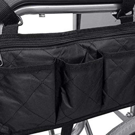 2pcs Wheelchair Armrest Accessories, Side Bags To Hang on Side With Bright Line Walker Pouches Waterproof Black Storage Fathers Mothers Day Gifts For Home (black )