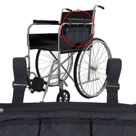 2pcs Wheelchair Armrest Accessories, Side Bags To Hang on Side With Bright Line Walker Pouches Waterproof Black Storage Fathers Mothers Day Gifts For Home (black )