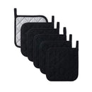 6 PCS Pot Holders for Kitchen, Cotton Potholers with Great Heat Resistance, Hot Pads,  for Cooking and Baking （17 * 17 silver black 1 piece）