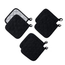 6 PCS Pot Holders for Kitchen, Cotton Potholers with Great Heat Resistance, Hot Pads,  for Cooking and Baking （17 * 17 silver black 1 piece）