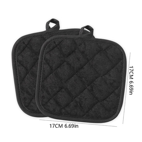 6 PCS Pot Holders for Kitchen, Cotton Potholers with Great Heat Resistance, Hot Pads,  for Cooking and Baking （17 * 17 silver black 1 piece）