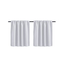 Small Window Curtains White Short 40*60cm Length Semi Blackout for Kitchen Bathroom Door Laundry Room 2pcs