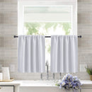 Small Window Curtains White Short 40*60cm Length Semi Blackout for Kitchen Bathroom Door Laundry Room 2pcs