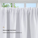 Small Window Curtains White Short 40*60cm Length Semi Blackout for Kitchen Bathroom Door Laundry Room 2pcs