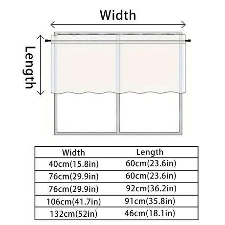 Small Window Curtains White Short 40*60cm Length Semi Blackout for Kitchen Bathroom Door Laundry Room 2pcs