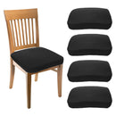 Stretch Waterproof Chair Seat Covers 4 PCS, Removable Washable Dining Room Chair Covers Anti-Dust Seat Cushion Slipcovers for Bedroom, Kitchen, Hotel, Banquet (black 4)