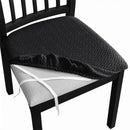 Stretch Waterproof Chair Seat Covers 4 PCS, Removable Washable Dining Room Chair Covers Anti-Dust Seat Cushion Slipcovers for Bedroom, Kitchen, Hotel, Banquet (black 4)