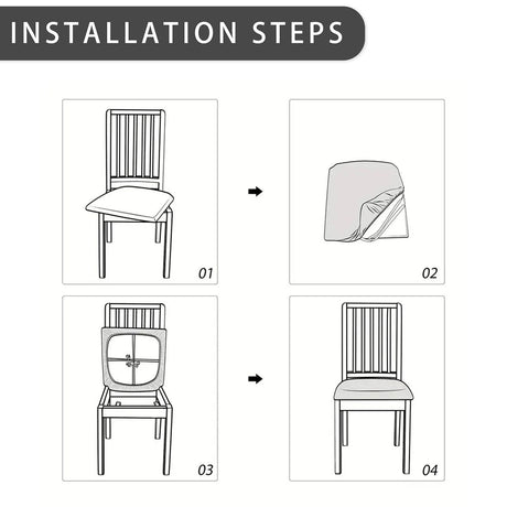 Stretch Waterproof Chair Seat Covers 4 PCS, Removable Washable Dining Room Chair Covers Anti-Dust Seat Cushion Slipcovers for Bedroom, Kitchen, Hotel, Banquet (black 4)