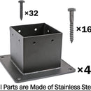 Post Stainless Steel Flange Anchor Base with Screws for Deck Railing，Black Finish (1 Pack)