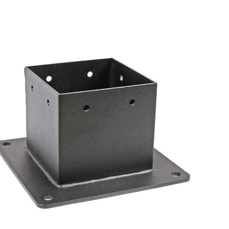 Post Stainless Steel Flange Anchor Base with Screws for Deck Railing，Black Finish (1 Pack)