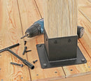 Post Stainless Steel Flange Anchor Base with Screws for Deck Railing，Black Finish (1 Pack)