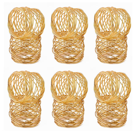 Golden Napkin Rings Set of 12 Handmade Dining Table Napkin Holder Classic Everyday Thanksgiving Holiday Christmas Festive Party Gift Farmhouse Décor