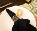 Golden Napkin Rings Set of 12 Handmade Dining Table Napkin Holder Classic Everyday Thanksgiving Holiday Christmas Festive Party Gift Farmhouse Décor