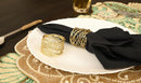 Golden Napkin Rings Set of 12 Handmade Dining Table Napkin Holder Classic Everyday Thanksgiving Holiday Christmas Festive Party Gift Farmhouse Décor