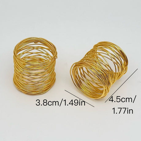 Golden Napkin Rings Set of 12 Handmade Dining Table Napkin Holder Classic Everyday Thanksgiving Holiday Christmas Festive Party Gift Farmhouse Décor