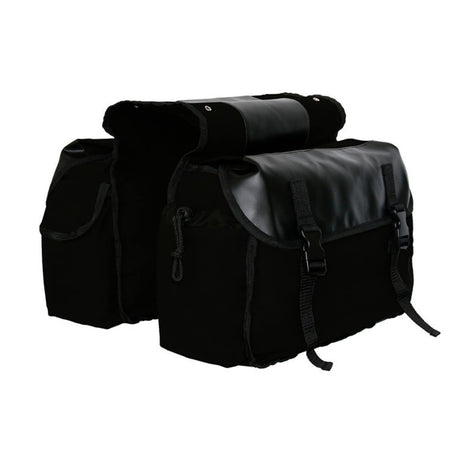 Motorcycle Saddle bags, Waterproof motorcycle saddlebags, Motorcycle Saddlebag Side Tool Bags Cycling Luggage Bag Riding Travel Canvas Waterproof (Black)