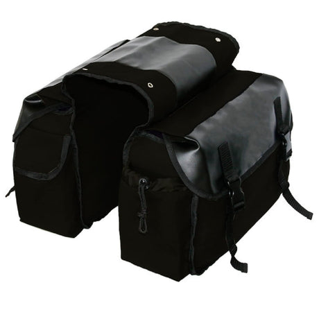 Motorcycle Saddle bags, Waterproof motorcycle saddlebags, Motorcycle Saddlebag Side Tool Bags Cycling Luggage Bag Riding Travel Canvas Waterproof (Black)