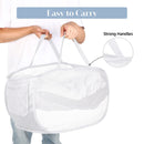 Collapsible Laundry Hamper with Side Pocket, Foldable Clothes Hamper with Durable Reinforced Handles for Laundry, Bathroom, Kids Room, Dorm or Travel 2 Pack White