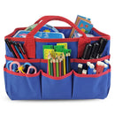 Teacher Handle Tote Bag Organizer,Tote Bag Organization for  Crafts,Art,Paper,Books,School,Sewing,Travel with Handles,Ofiice Supplies Storage (Blue+red)