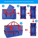 Teacher Handle Tote Bag Organizer,Tote Bag Organization for  Crafts,Art,Paper,Books,School,Sewing,Travel with Handles,Ofiice Supplies Storage (Blue+red)