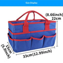 Teacher Handle Tote Bag Organizer,Tote Bag Organization for  Crafts,Art,Paper,Books,School,Sewing,Travel with Handles,Ofiice Supplies Storage (Blue+red)