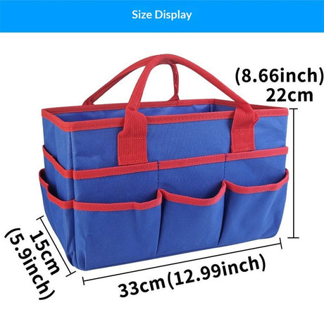 Teacher Handle Tote Bag Organizer,Tote Bag Organization for  Crafts,Art,Paper,Books,School,Sewing,Travel with Handles,Ofiice Supplies Storage (Blue+red)