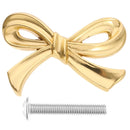 Brass Bow Shape Cabinets Knobs: Gold Drawer Pulls Decorative Bow Knobs Cupboard Pull Handles for Home Kitchen Cabinet Hardware Cupboard Dresser Wardrobe and Drawer Pulls - 2 Pack