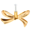 Brass Bow Shape Cabinets Knobs: Gold Drawer Pulls Decorative Bow Knobs Cupboard Pull Handles for Home Kitchen Cabinet Hardware Cupboard Dresser Wardrobe and Drawer Pulls - 2 Pack