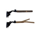 2 Pcs Parrot Perch Stand, Strong Suction Cup Bird Perch,  for Window Mirror Car Shower Ceramic Tiles Bath Wood Training Perch（Standing pole+tree branch15cm）
