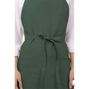 hanging apron restaurant milk tea shop baking coffee shop barbecue work clothes apron with 3 Pocket（green）