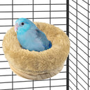 Removable Plush Parrot Hammock Bed, Winter Warm Resting Perch Platform for Budgies Cockatiel Conure Parakeet Hamster(small size beige)