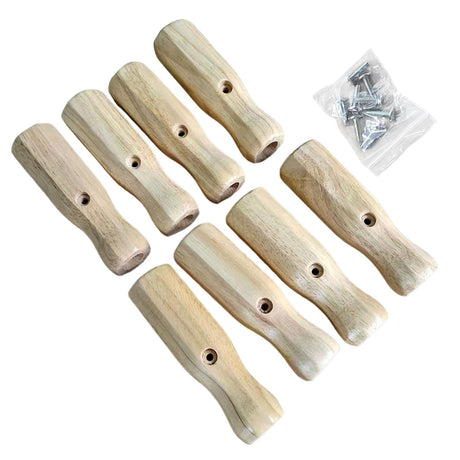 8Pcs Football Game Rod Handle Stick End Caps Grip for Desktop Soccer Table Top Foosball Table Handle Grip Replacement（wood color）