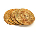 4pcs Trivets for Hot Dishes - Woven Rattan Trivets Hot Pads for Dinning Table,Kitchen Heat Resistant Straw Dish Coasters Placemats Pot Holder (16cm)